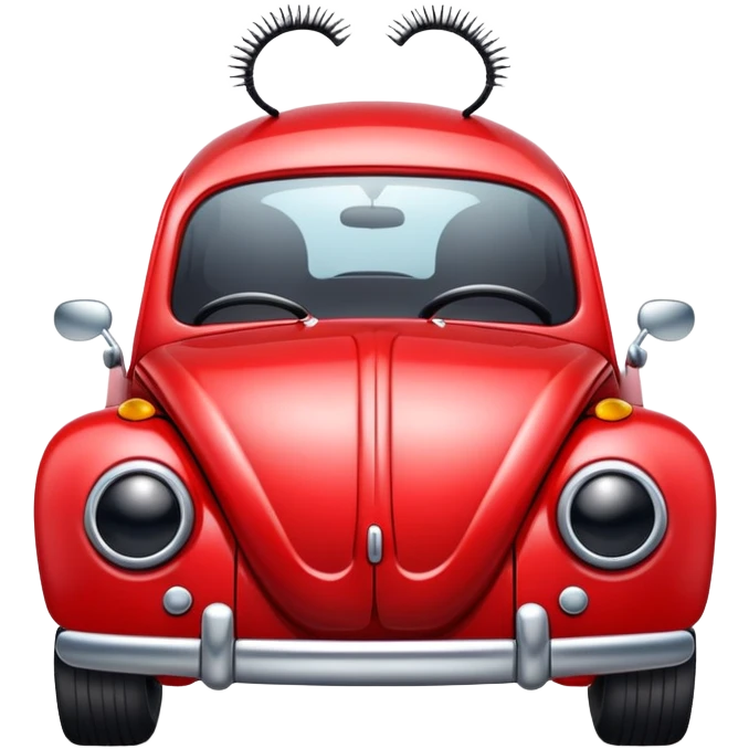 red beetle car with eyelashes emoji