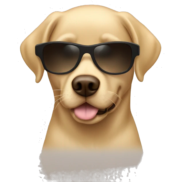 Beige Labrador Witz Long hair and sunglasses emoji