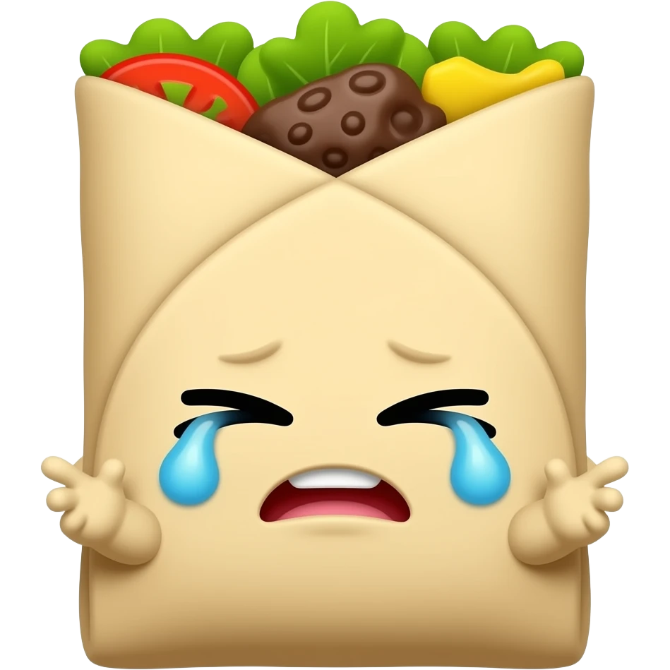 burrito crying and begg emoji