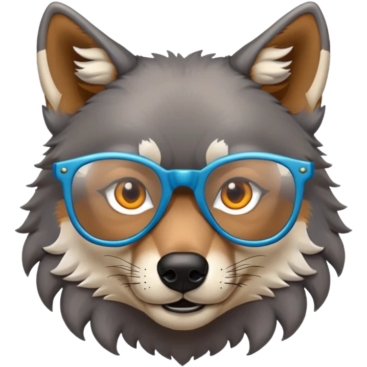 Lobo con gafas de guaracha  emoji