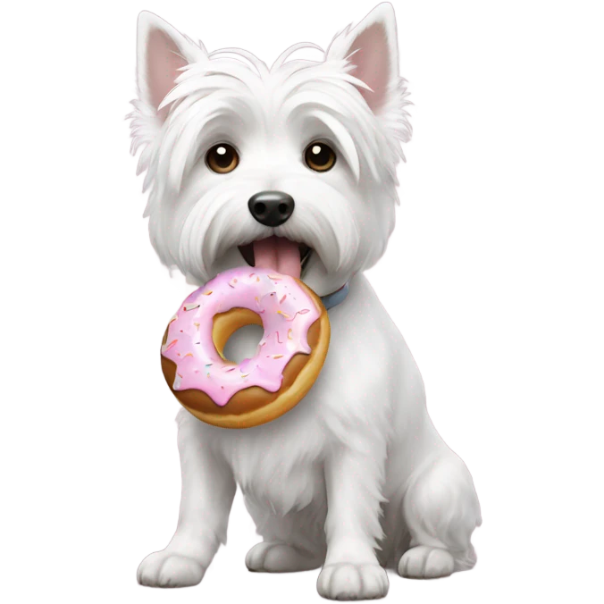 Westie eating a donut  emoji