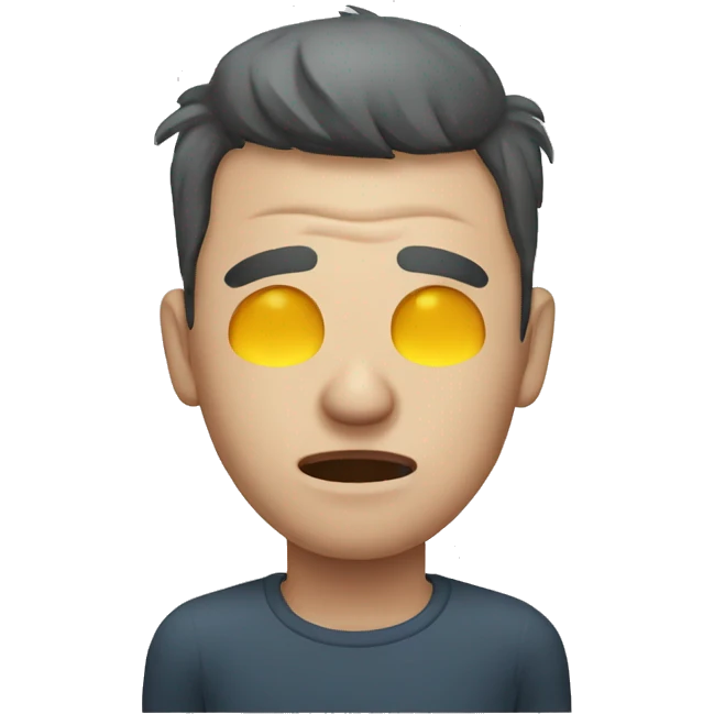 a man with a hand over one eye in pain emoji