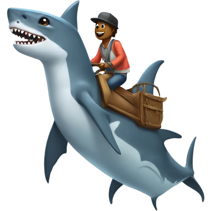 Shark riding llama emoji