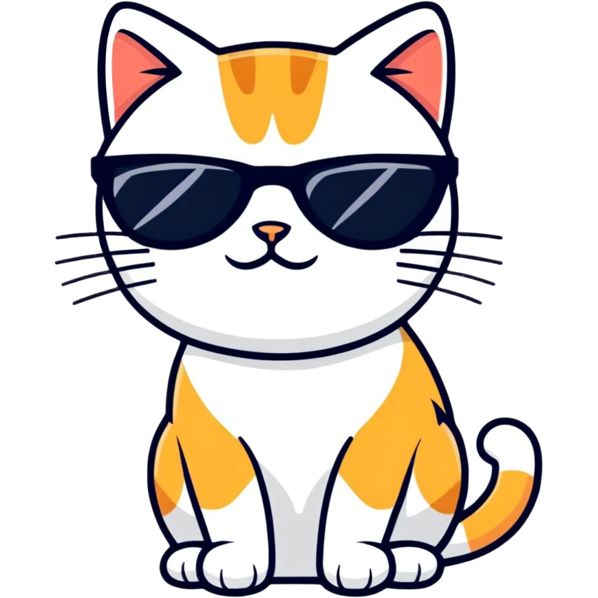 Cat with sunglasses emoji
