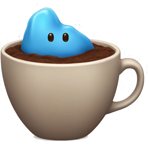 Blue cacao in a Cup emoji