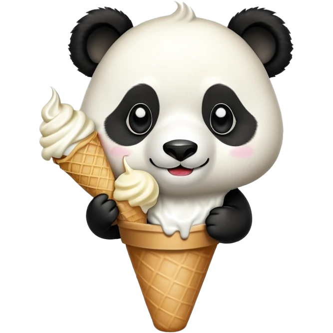 Panda eating ice cream emoji