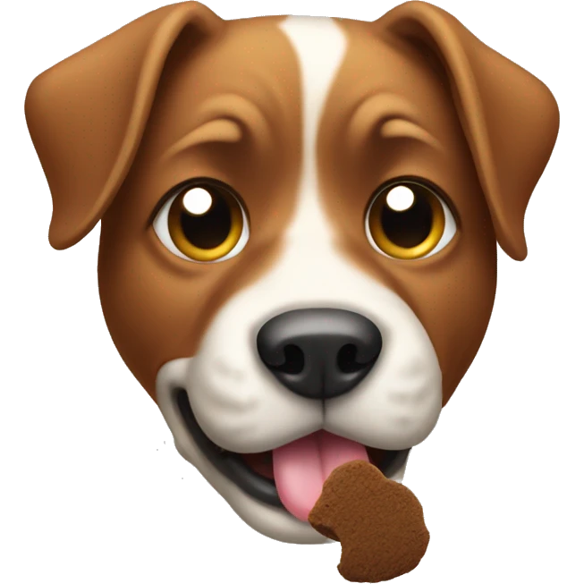 Dog taking a poop emoji
