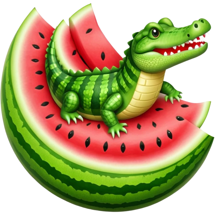 crocodile inside a watermelon emoji