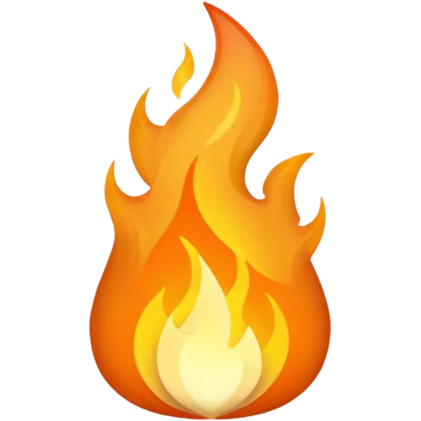 Pale orange and beige flame emoji