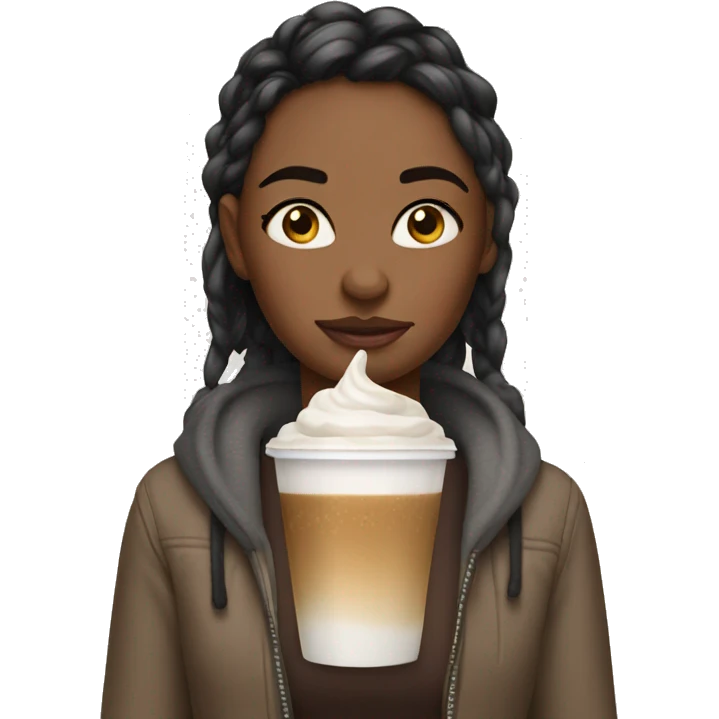 girl who desperately needs iced latte emoji