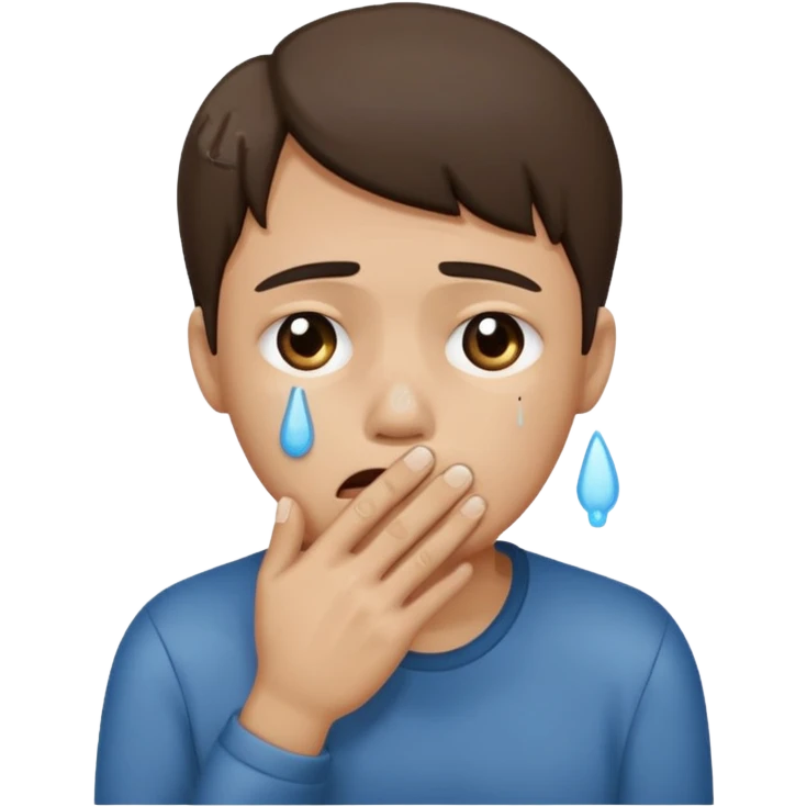 sad crying with hand covering mouth emoji