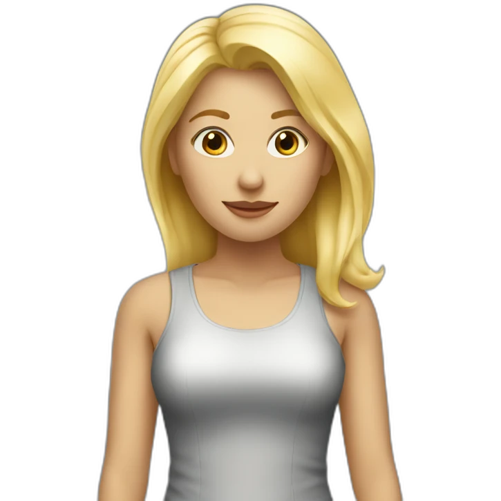 Femme blonde debout sans habits emoji