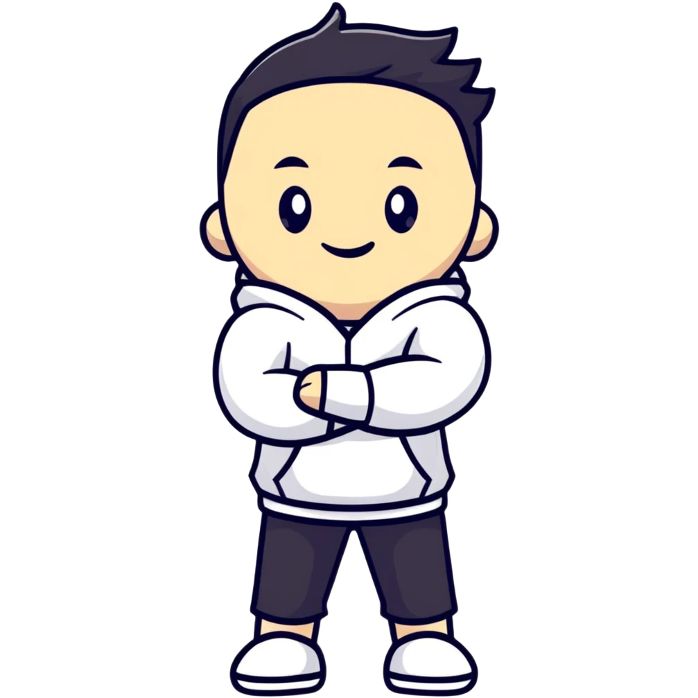 cute character crossing arms making X gesture emoji