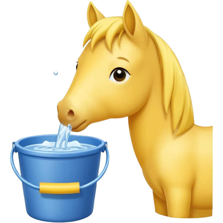 yellow pony drinking emoji