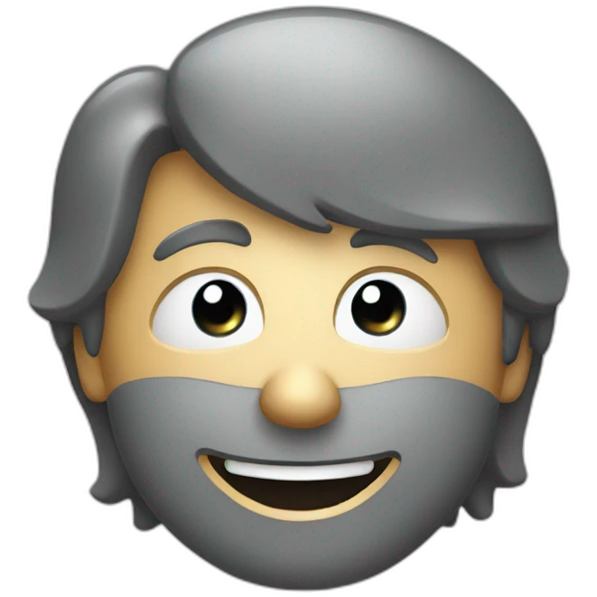 dark grey metallic thermo with a happy face emoji