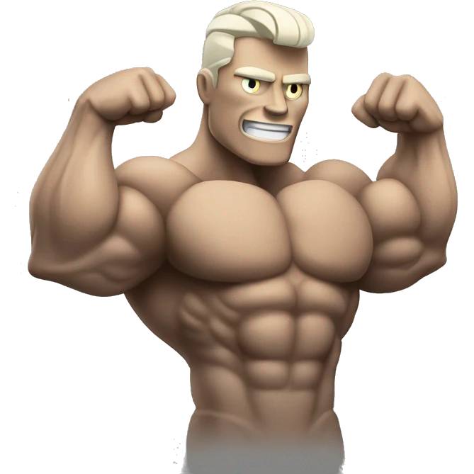 Muscular android bicep flexing emoji