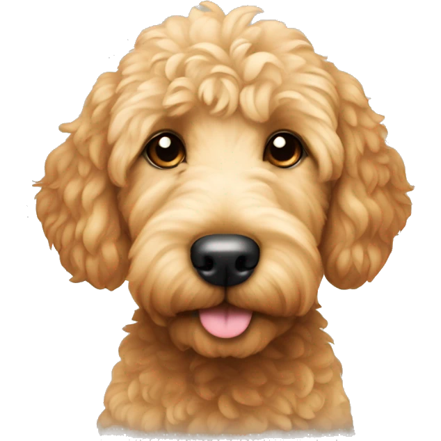 Mini golden doodle with cute nose emoji