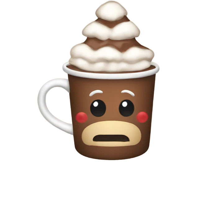 christmas cup with hot chocolate  emoji