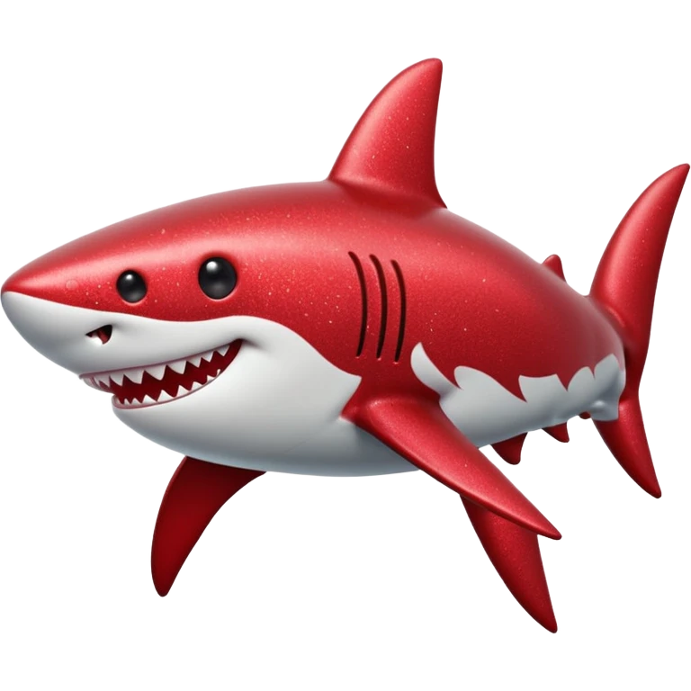 red glitter shark happy emoji