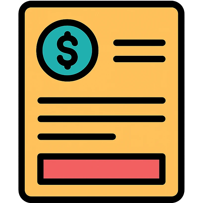payroll icon showing a payslip or check, minimalistic emoji