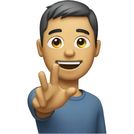 waving man with skinfade haircut emoji