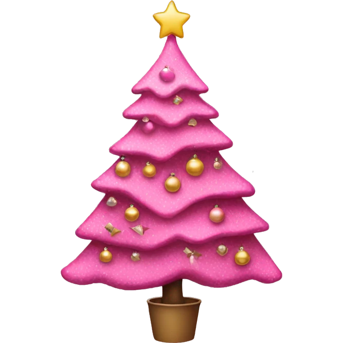 Pink xmas tree emoji