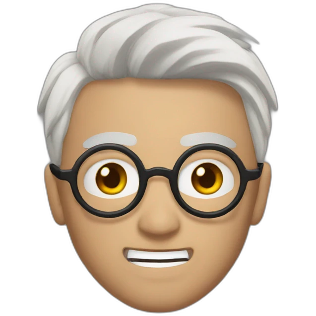 Harry Potter with a lightning scar on his forehead emoji