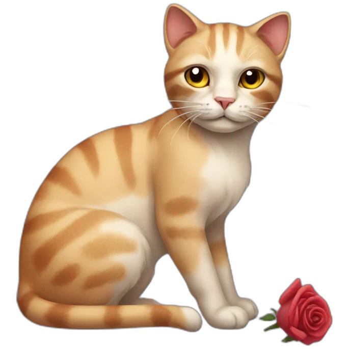Cat with withered rose emoji