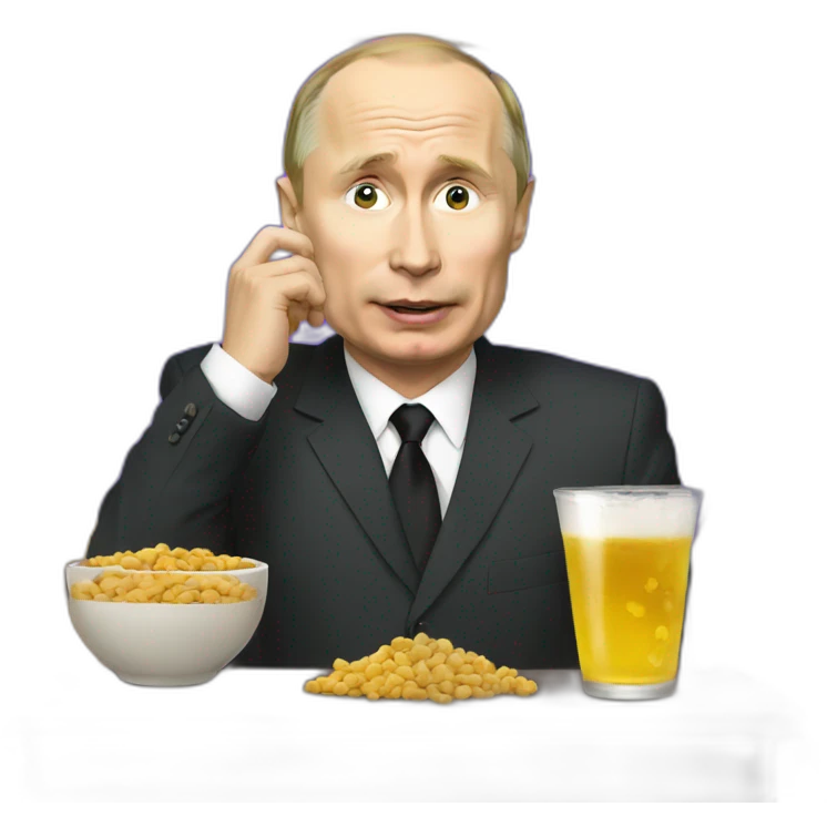 Putin drunk on peanuts emoji