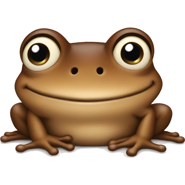 Brown frog smiling and cute emoji