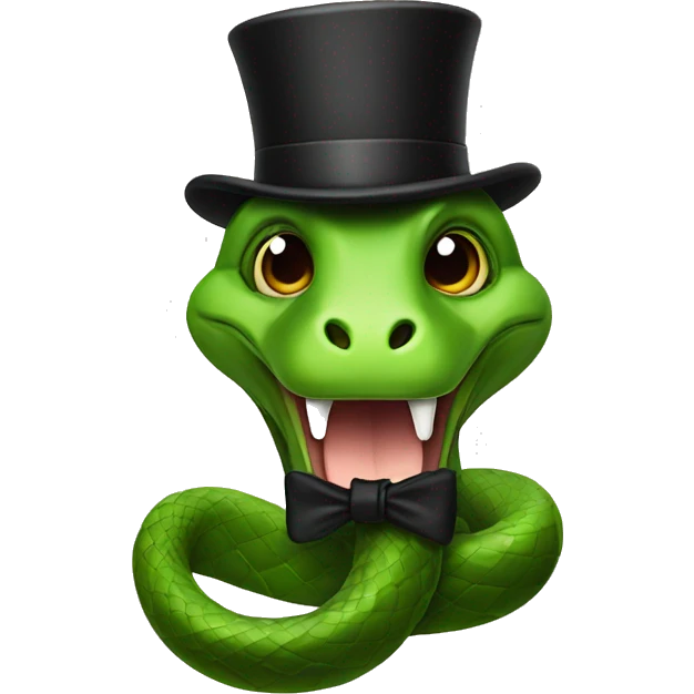 snake with a tophat and bowtie emoji