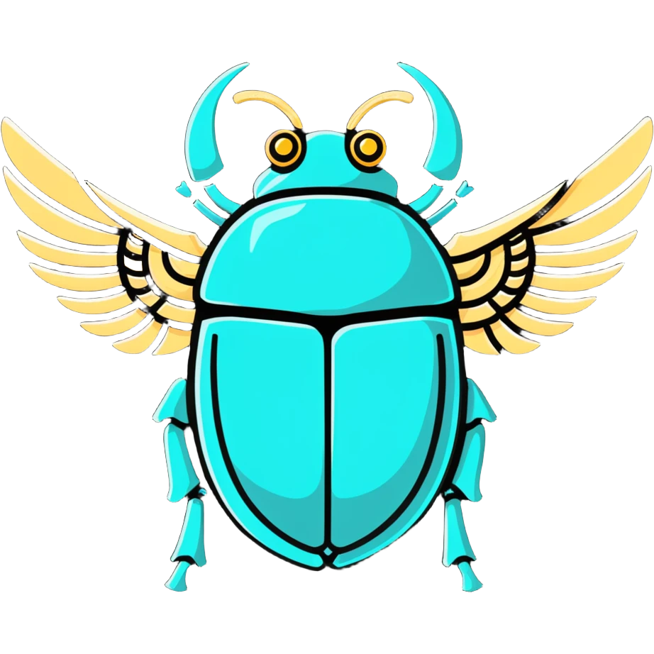ancient Egyptian scarab beetle with metallic mechanical wings emoji