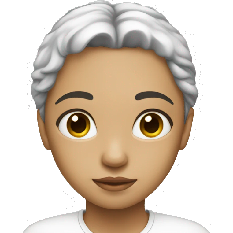serene girl in white shirt emoji