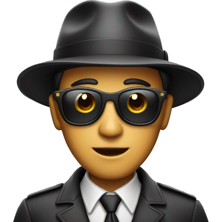 secret agent with dark glasses and hat emoji