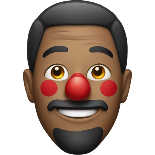Man wearing a clown mask emoji