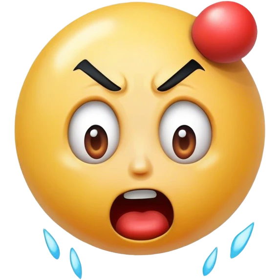 Cartoon-style punching ball hitting a shocked face, transparent background. emoji