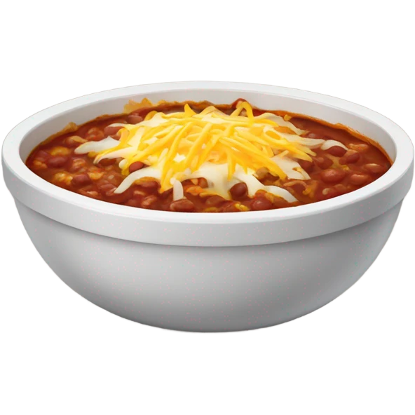 A bowl of chili with cheese and onions on it emoji