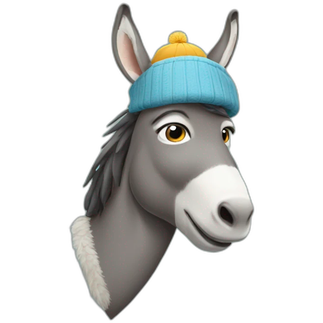Donkey wearing a chapka emoji