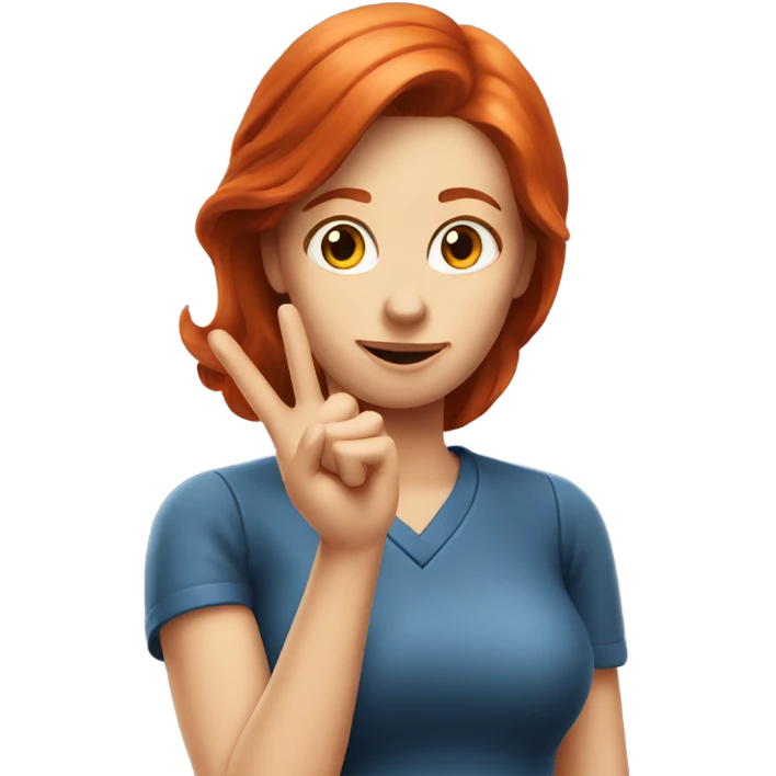 Redhead had a woman giving the timeout sign emoji