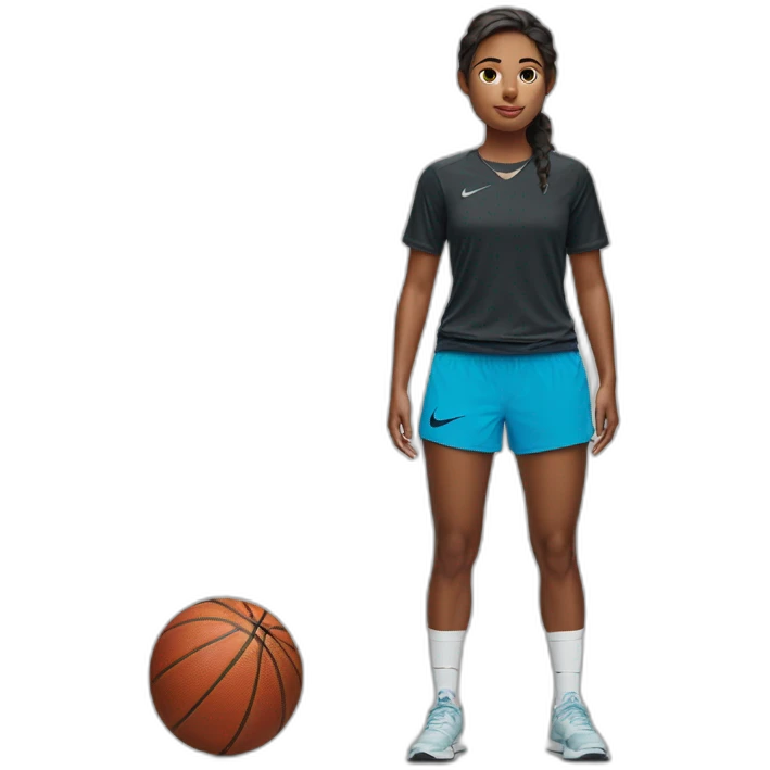 girl with nike pros shorts and long shirt emoji