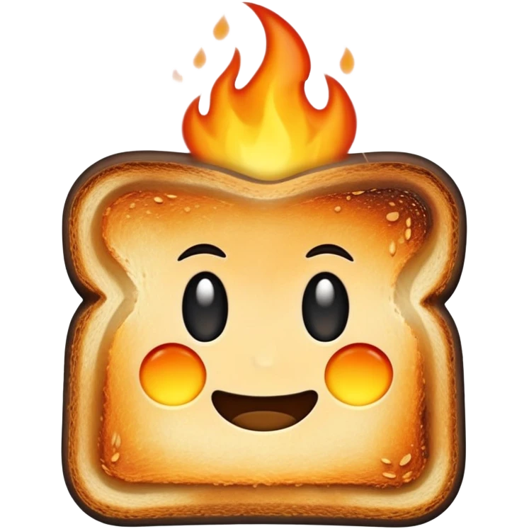 burnt toast still slightly flaming emoji