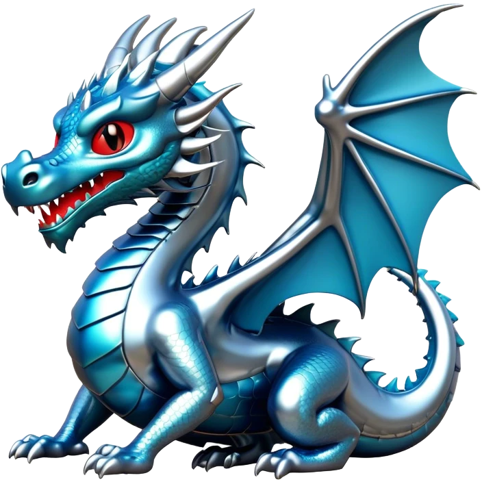 3d chrome plated dragon emoji