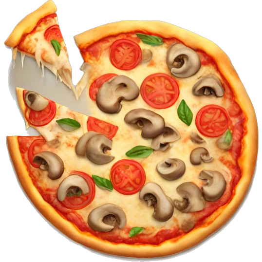 pizza with mushrooms and tomatoes emoji