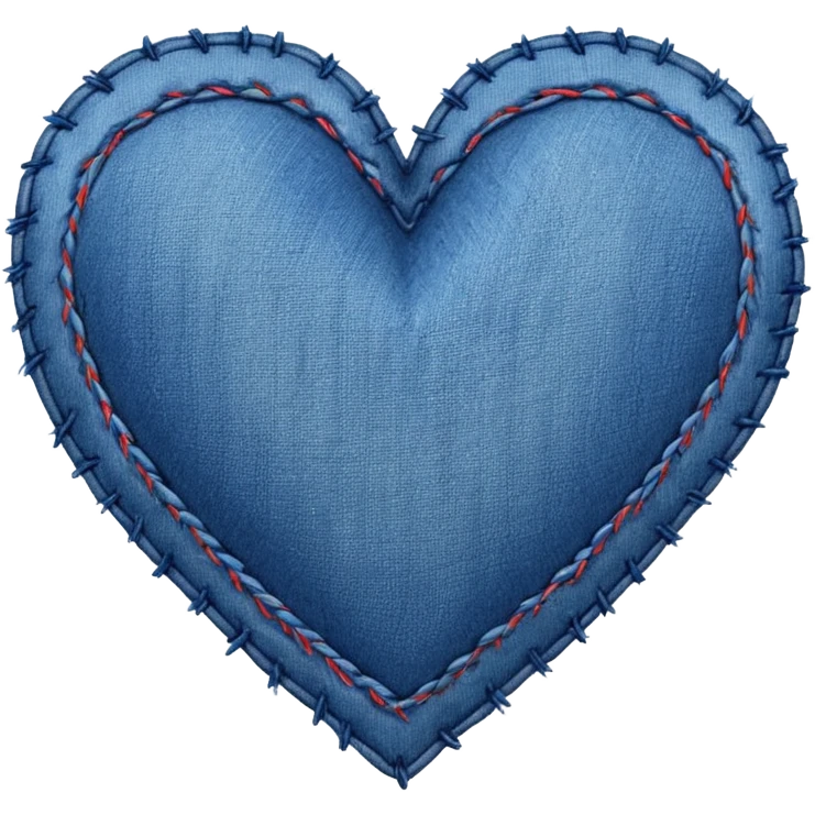 heart with a stitched denim border emoji