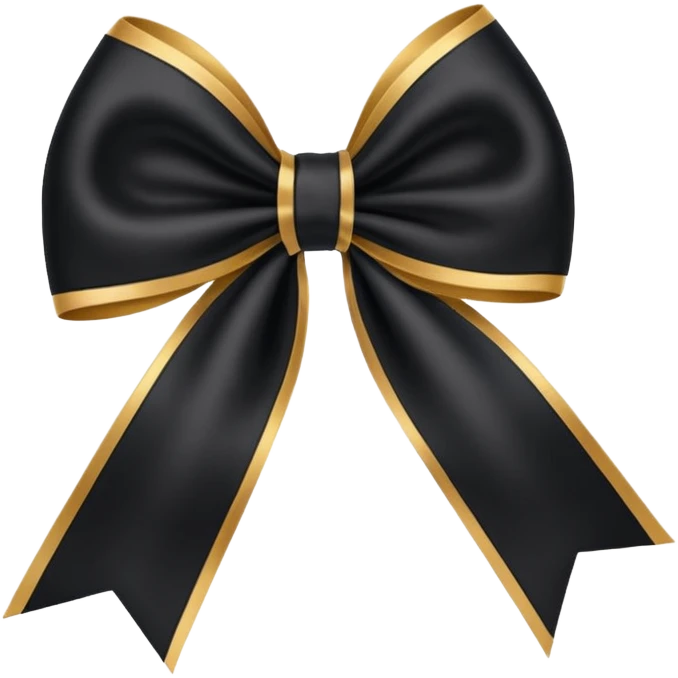 Black bow with golden outer line emoji