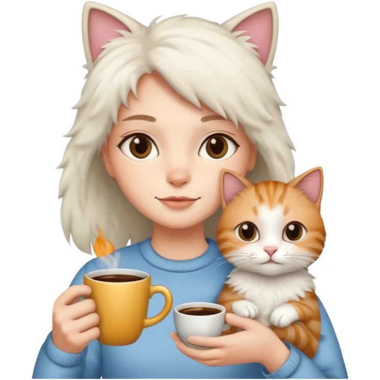 Coffee and cats emoji