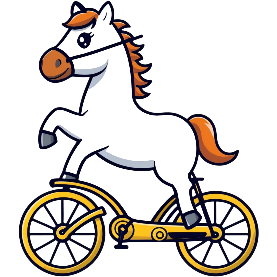 Cavalo andando de bicicleta  emoji