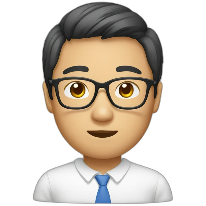 Asian with glasses emoji