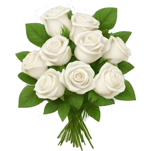 White roses bouquet  emoji
