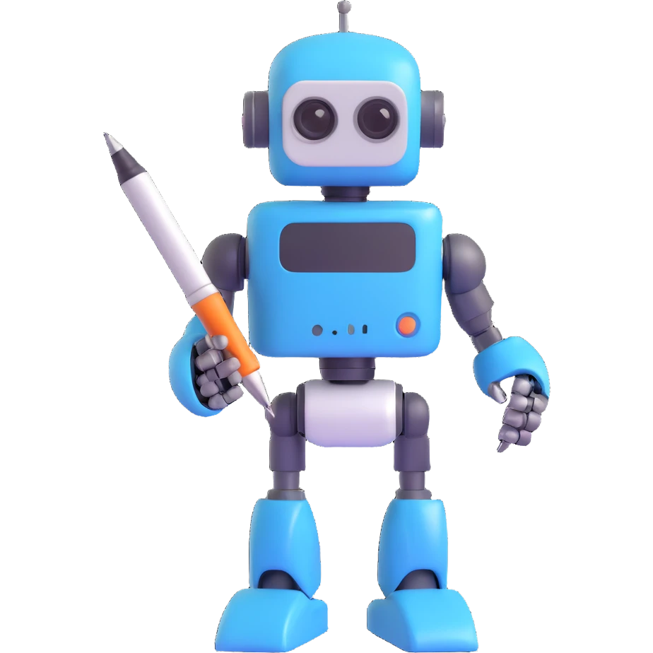 robot holding a pen emoji